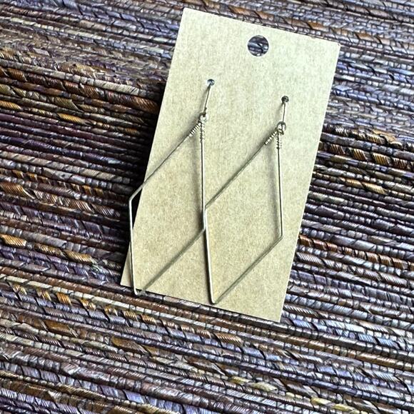 BOGO FREE LONG TRIANGLE GOLD EARRINGS - Picture 1 of 6